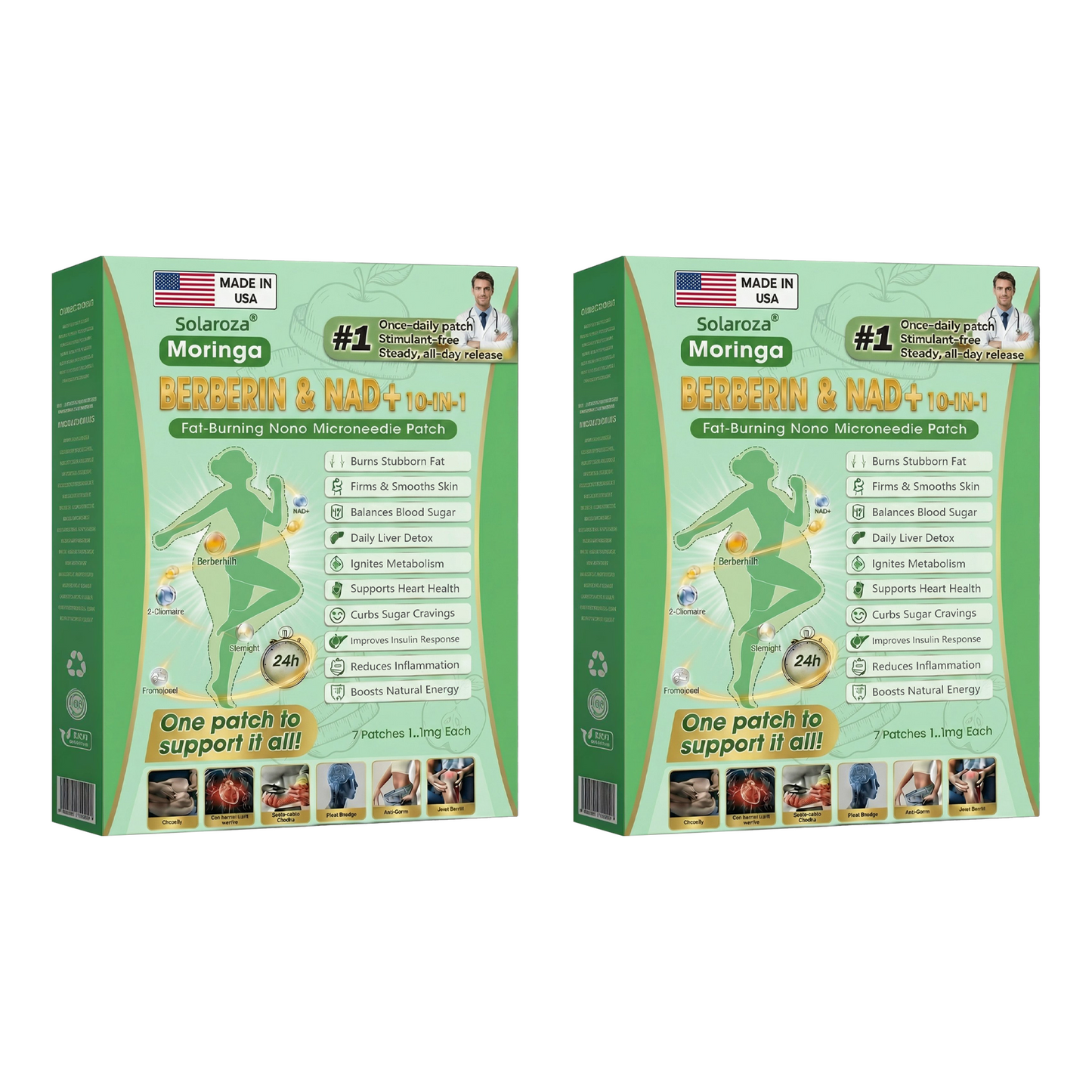 Official Solaroza® Centre | 💫 High-Precision 10-in-1 Weight Loss Patch with Berberine & NAD+