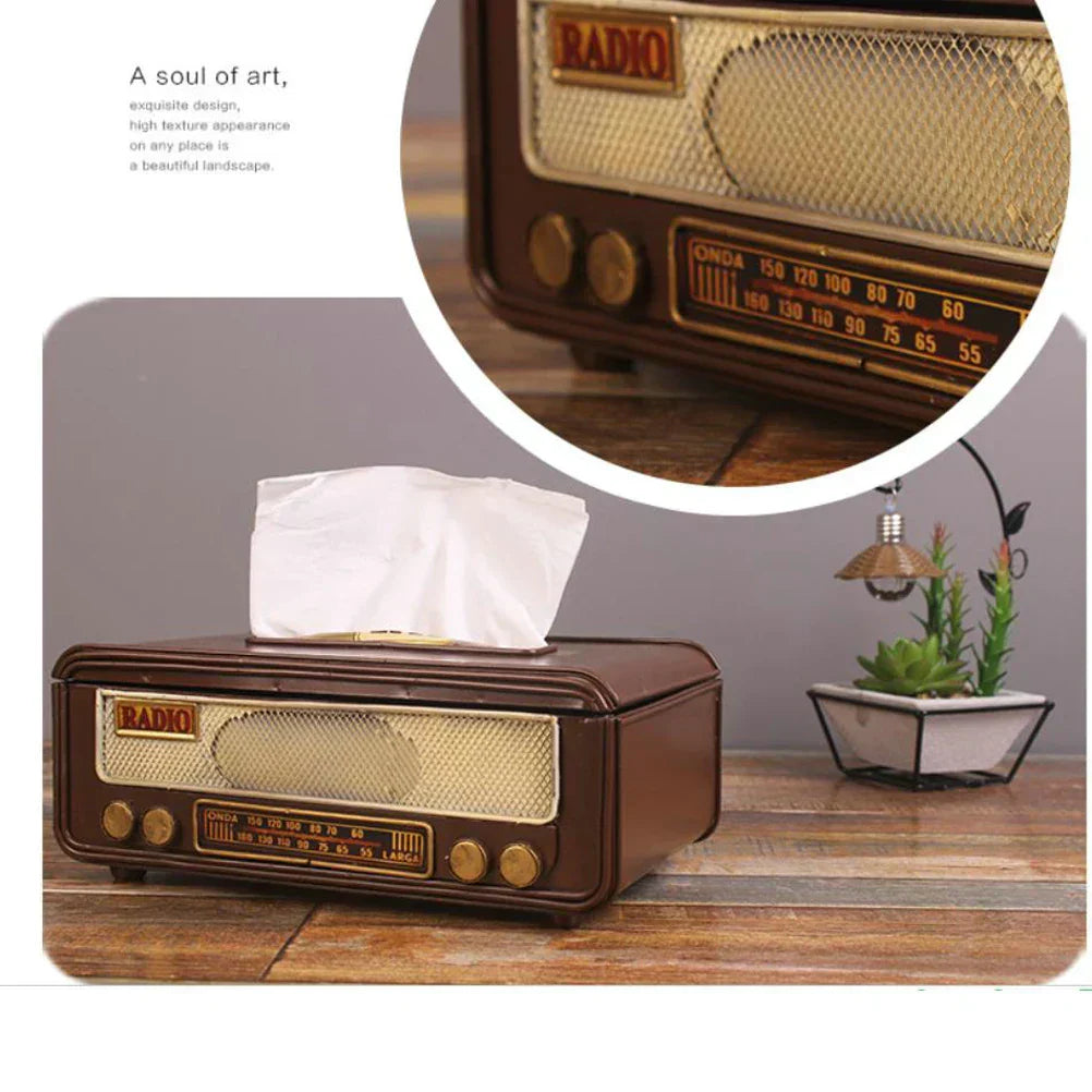 Vintage Napkin Storage Box – Radio-Inspired Design