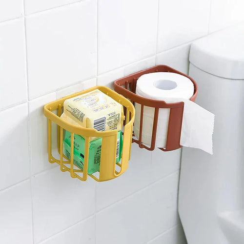 Punch-Free Wall-Mounted Toilet Paper Holder