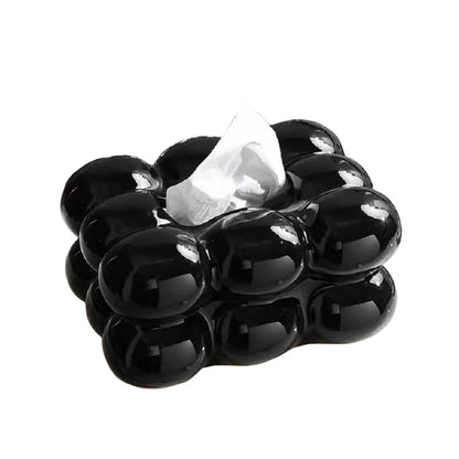 Ceramic Tissue Box with Drawer – Cotton Candy Style