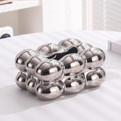 Ceramic Tissue Box with Drawer – Cotton Candy Style