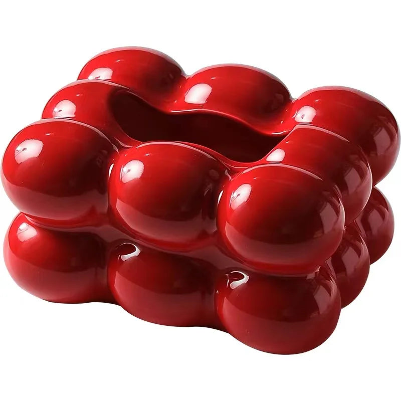 Ceramic Tissue Box with Drawer – Cotton Candy Style