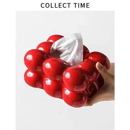 Ceramic Tissue Box with Drawer – Cotton Candy Style