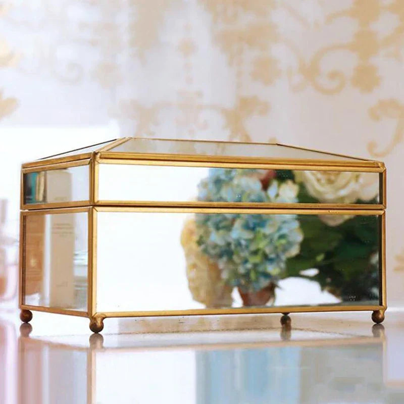 Luxury European-Style Mirror Glass Tissue Box
