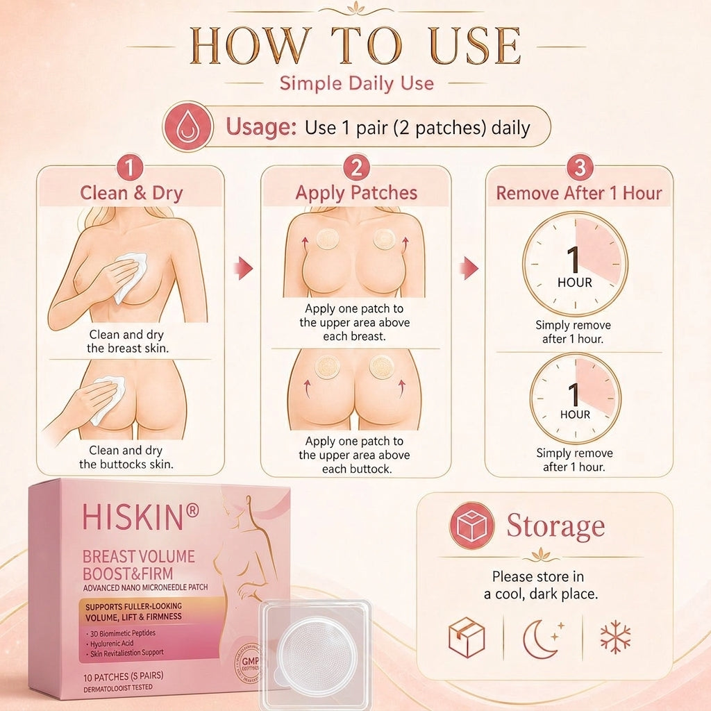 💥𝐇𝐈𝐒𝐊𝐈𝐍® 👩‍⚕️ Targeted Breast Enhancement Advanced Nano Microneedle Patch💃